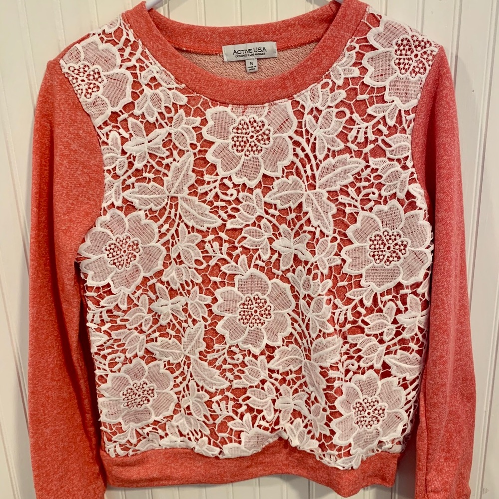 Lace Accent Sweatshirt (S)